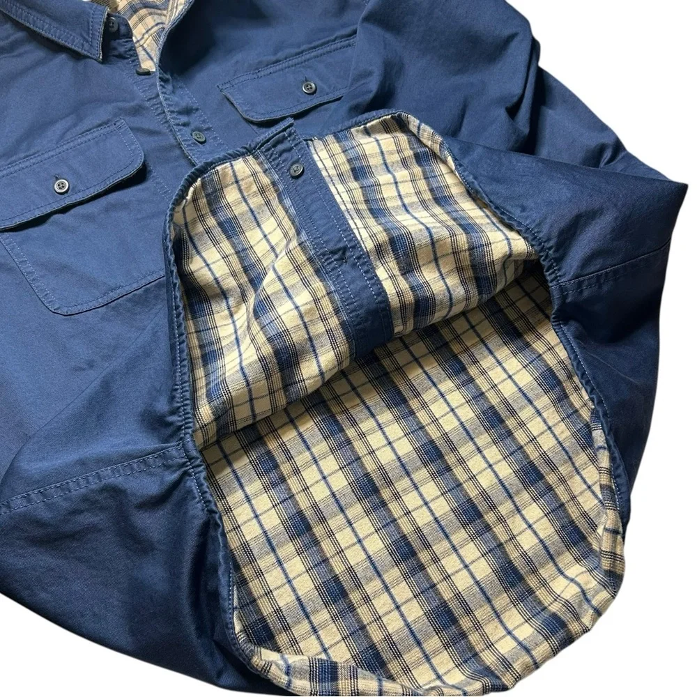 L.L. Bean Blanket Lined Shirt Jacket Flannel Workwear Blue Men’s L